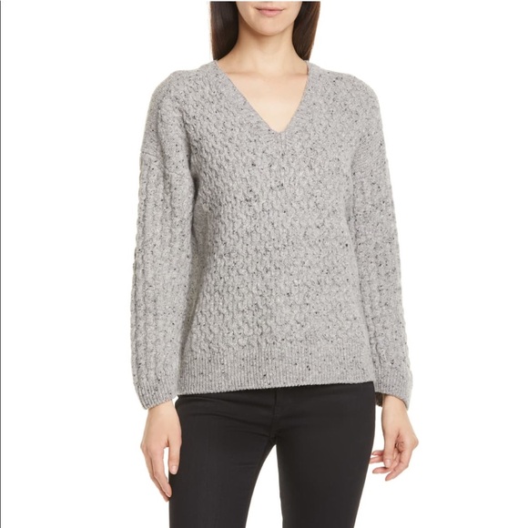 Vince Cable Knit V-Neck Merino Wool Blend Sweater